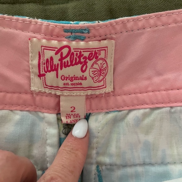Lilly Pulitzer Vintage Originals Blue Jungle Chinos, Size 2 - Picture 8 of 8